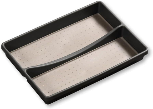 KESPER 30093 Besteckkasten / Mehrzweckeinsatz 32,5 x 23 x 4,5 cm mit 2-fach Einteilung, PP-Kunststoff, grau / Besteckeinsatz
