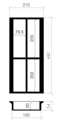 Besteckeinsatz NUSSBAUM 30er Schubl. B 210 x T 462 mm passend für Hettich InnoTech 16 + 19 mm Schubladen