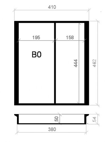 Mehrzweckeinsatz NUSSBAUM 50er Schubl. B 410 x T 462 mm passend für Hettich InnoTech 16 + 19 mm Schubladen