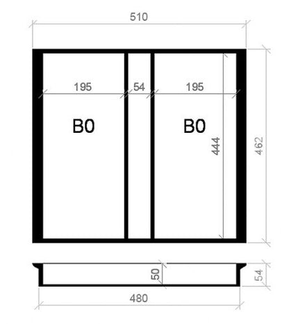 Mehrzweckeinsatz NUSSBAUM 60er Schubl. B 510 x T 462 mm passend für Hettich InnoTech 16 + 19 mm Schubladen