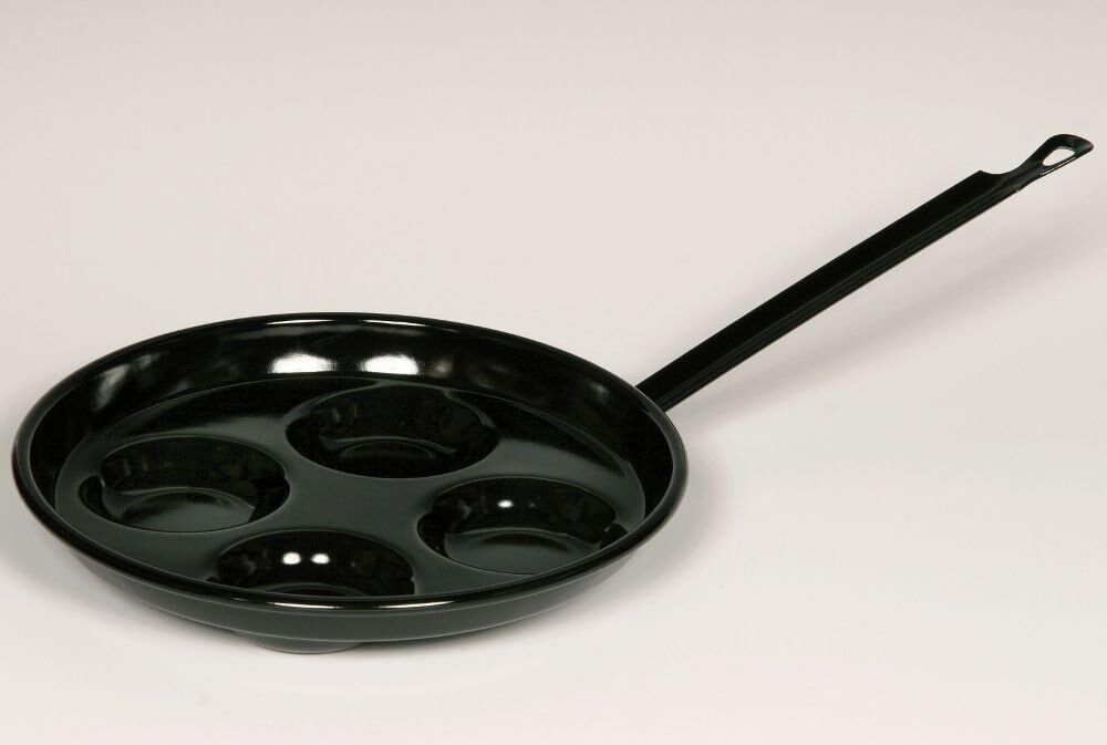 RIESS 0294-022 Augenpfanne Ø 26 cm, Emaille, schwarz / Spiegeleipfanne