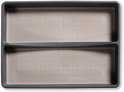 KESPER 30093 Besteckkasten / Mehrzweckeinsatz 32,5 x 23 x 4,5 cm mit 2-fach Einteilung, PP-Kunststoff, grau / Besteckeinsatz