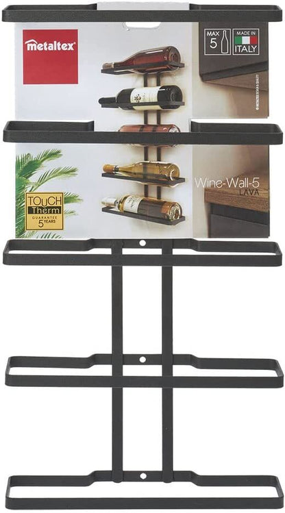 METALTEX 382925000 Wine-Wall 5 LAVA Weinregal für 5 Flaschen, TouchTherm