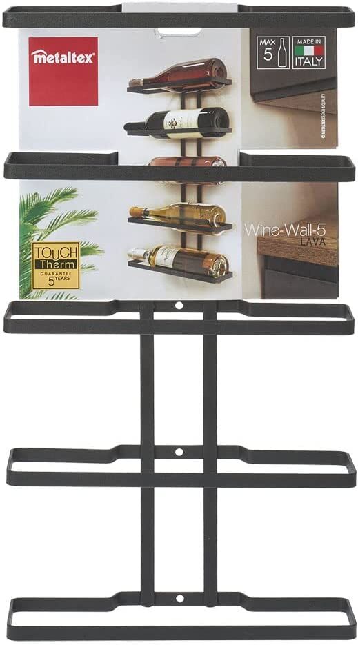 METALTEX 382925000 Wine-Wall 5 LAVA Weinregal für 5 Flaschen, TouchTherm