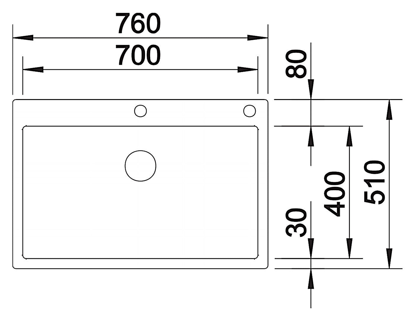 BLANCO Spüle CLARON 700-IF/A mit InFino®-Ventil mit Excenterbedienung PushControl® / Edelstahlbecken – Bild 2