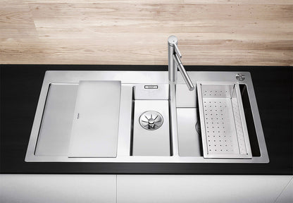 BLANCO Spüle CLARON 6 S-IF Becken rechts Edelstahl mit InFino®-Ventil (PushControl) / Edelstahlbecken – Bild 5