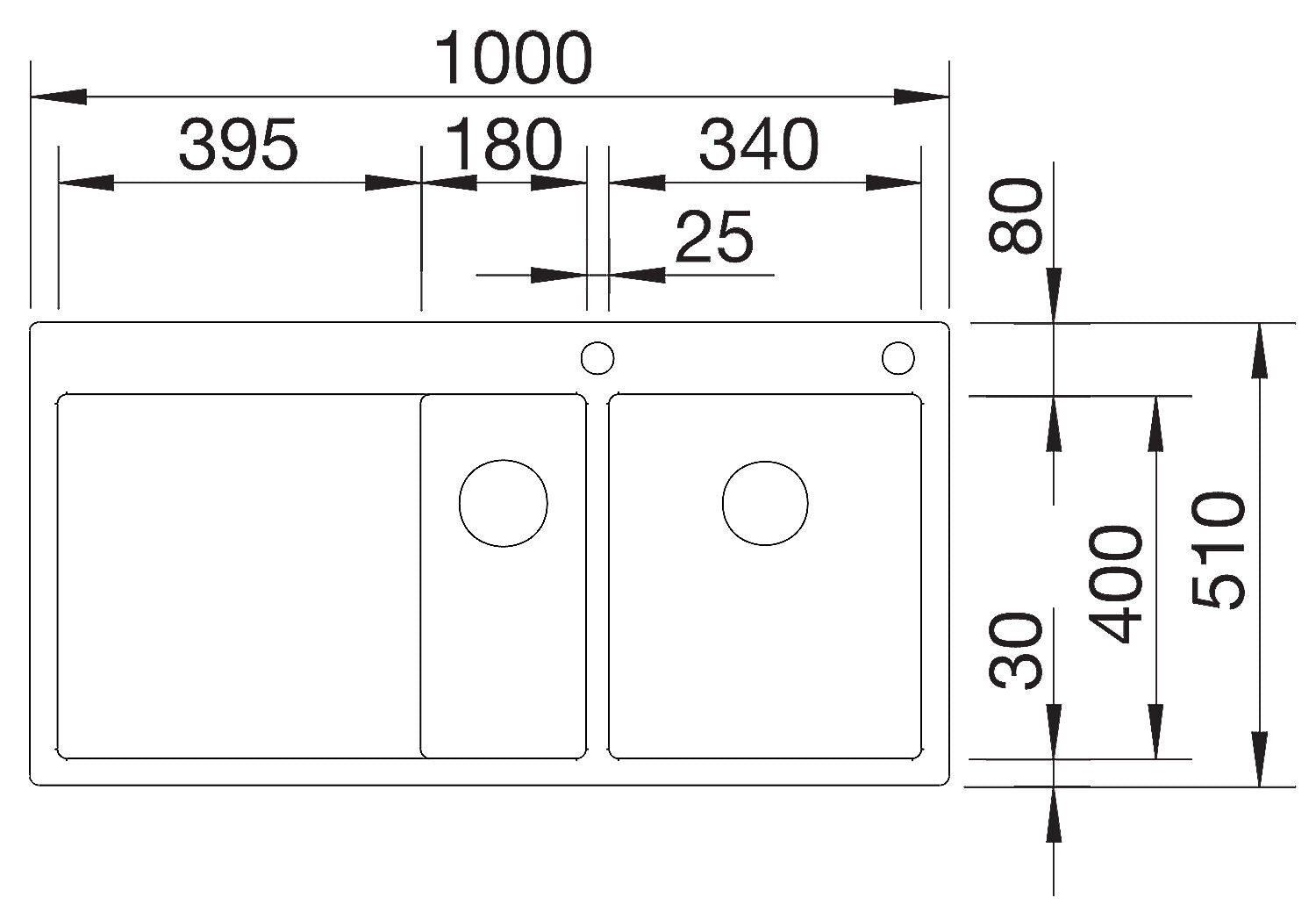 BLANCO Spüle CLARON 6 S-IF Becken rechts Edelstahl mit InFino®-Ventil (PushControl) / Edelstahlbecken – Bild 2