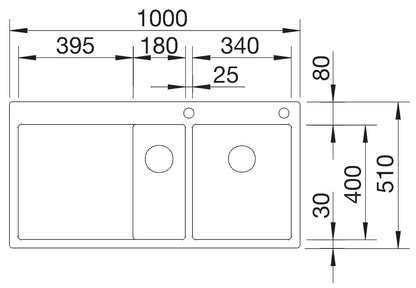 BLANCO Spüle CLARON 6 S-IF Becken rechts Edelstahl mit InFino®-Ventil (PushControl) / Edelstahlbecken – Bild 2