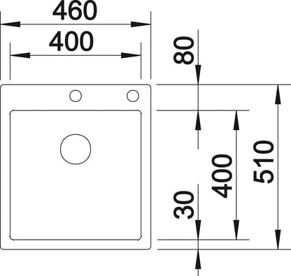 BLANCO Spüle CLARON 400-IF/A Durinox® mit InFino®-Korbventil und PushControl / Edelstahlbecken / Durinox – Bild 2