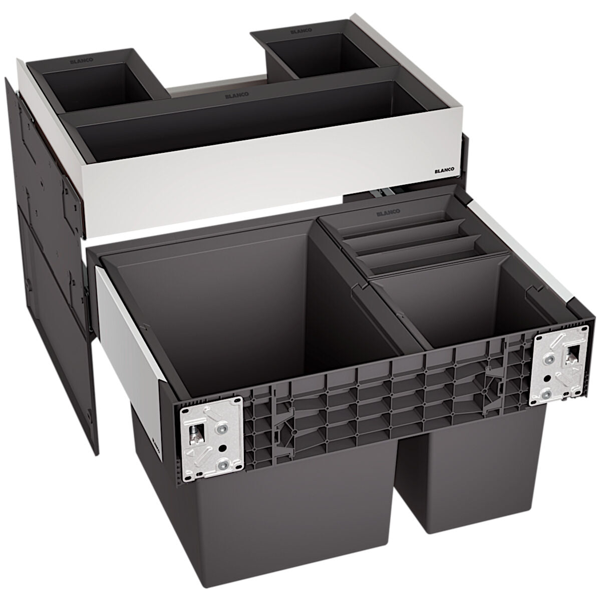 BLANCO 526210 SELECT II XL 60/3 ORGA Abfallsystem 46 Liter (1x 30 u. 2x 8) für 60 cm Schrankbreite / Frontanbindung