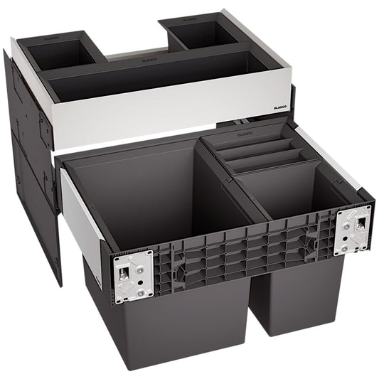 BLANCO 526210 SELECT II XL 60/3 ORGA Abfallsystem 46 Liter (1x 30 u. 2x 8) für 60 cm Schrankbreite / Frontanbindung