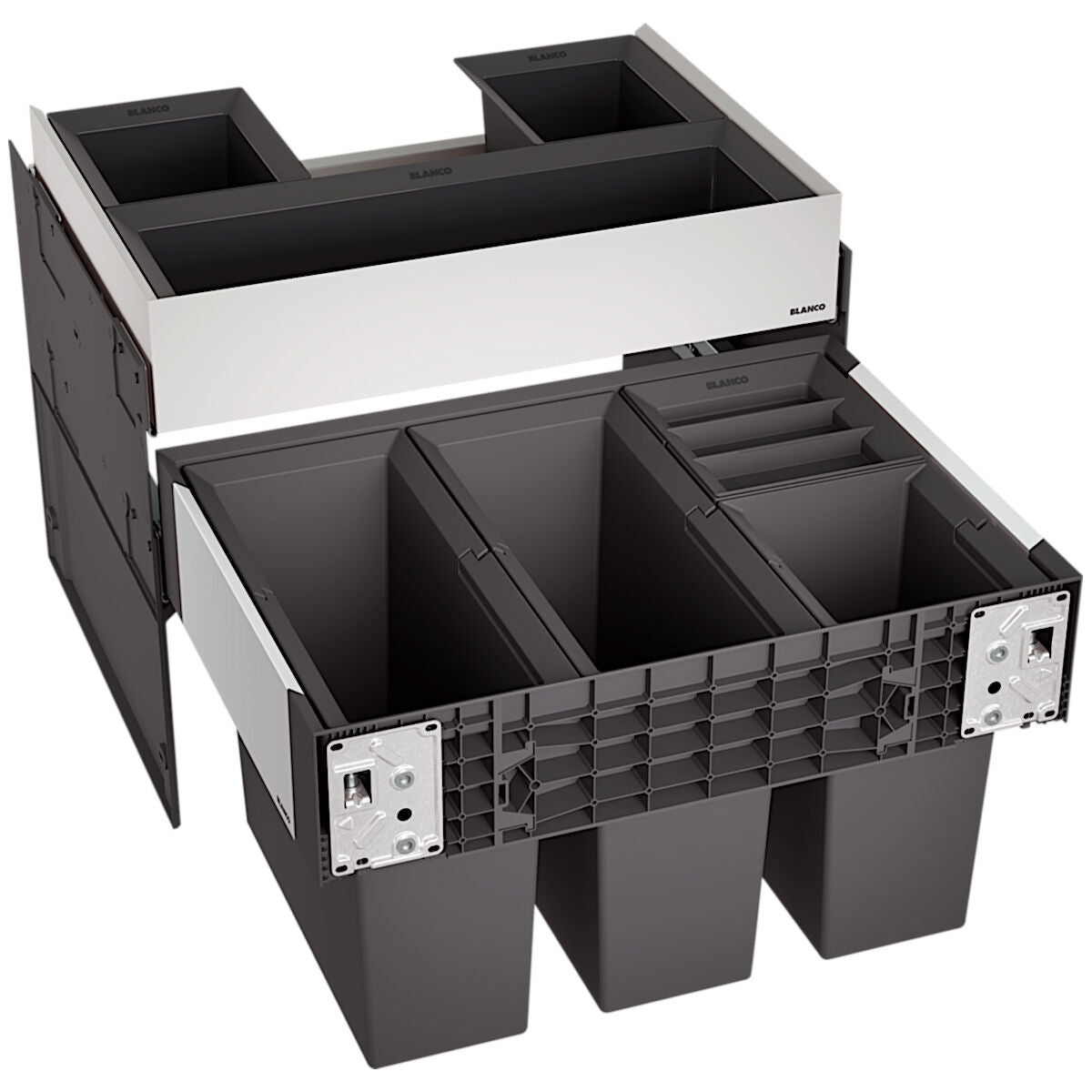 BLANCO 526211 SELECT II 60/4 ORGA Abfallsystem 42 Liter (2x 15 u. 2x 6) für 60 cm Schrankbreite / Frontanbindung