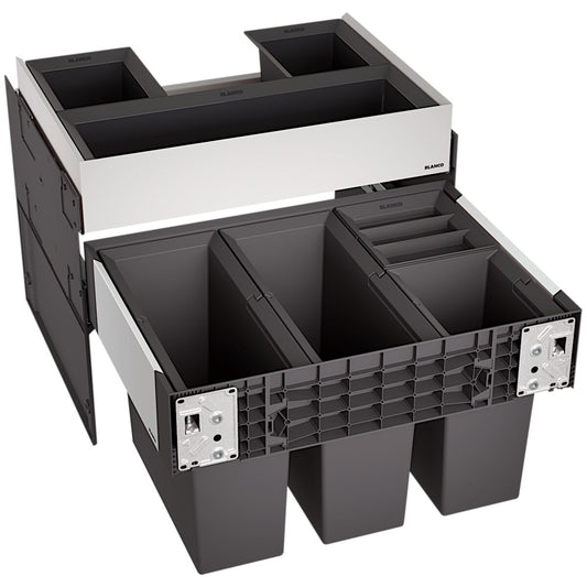 BLANCO 526211 SELECT II 60/4 ORGA Abfallsystem 42 Liter (2x 15 u. 2x 6) für 60 cm Schrankbreite / Frontanbindung
