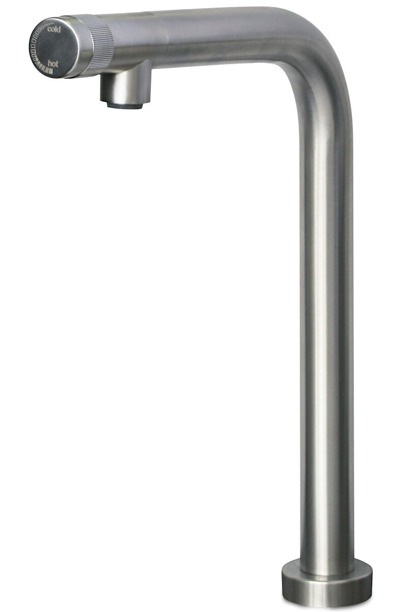AquaCucina 53890-E Fensterarmatur PURE in EDELSTAHL matt gebürstet / Küchenarmatur / Einhebelmischer