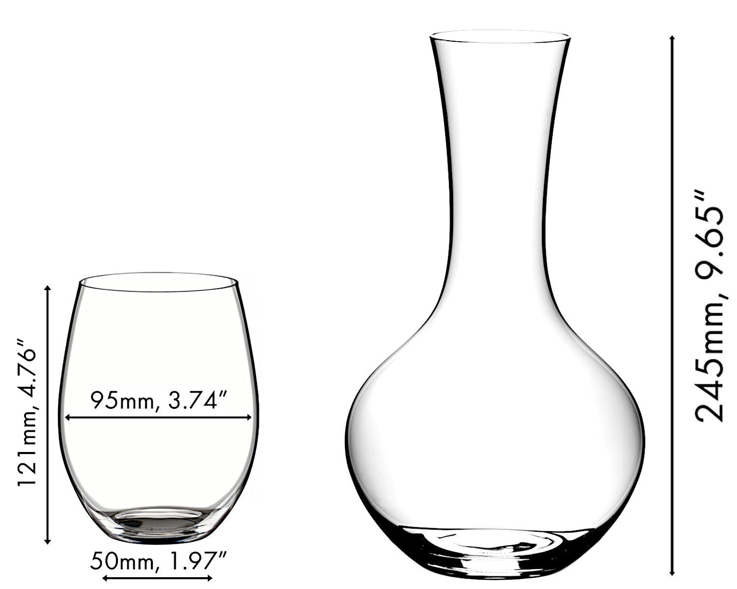 RIEDEL 5414/30 THE O WINE TUMBLER Cabernet/Merlot u. Syrah Dekanter VORTEILSSET – Bild 2