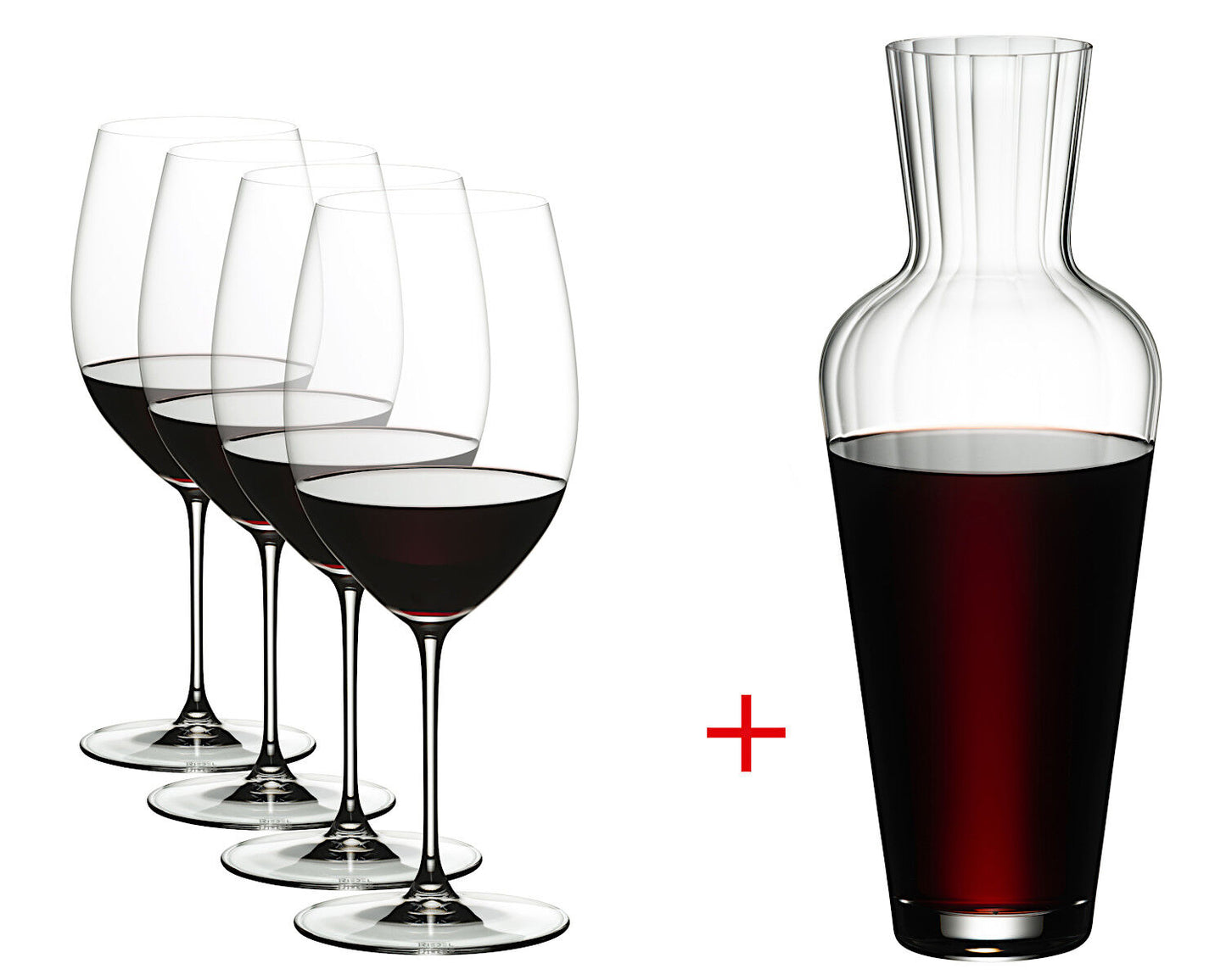 RIEDEL 5449/0-MOS VERITAS Cabernet / Merlot Weinglas 4er Set & Mosel Dekanter – Bild 7
