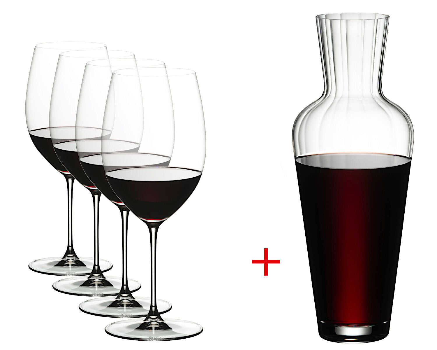 RIEDEL 5449/0-MOS VERITAS Cabernet / Merlot Weinglas 4er Set & Mosel Dekanter – Bild 7