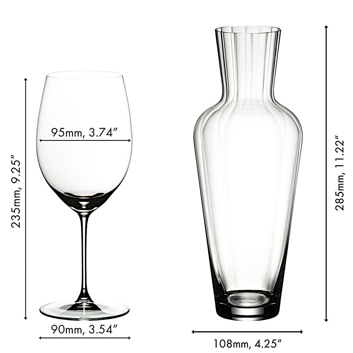 RIEDEL 5449/0-MOS VERITAS Cabernet / Merlot Weinglas 4er Set & Mosel Dekanter – Bild 2