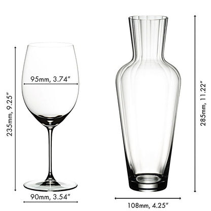 RIEDEL 5449/0-MOS VERITAS Cabernet / Merlot Weinglas 4er Set & Mosel Dekanter – Bild 2