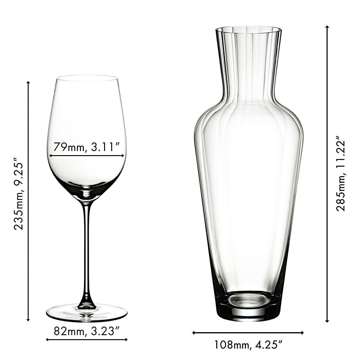 RIEDEL 5449/15-MOS VERITAS Riesling/Zinfandel Weinglas 4er Set & Mosel Dekanter – Bild 2