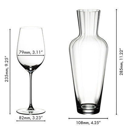 RIEDEL 5449/15-MOS VERITAS Riesling/Zinfandel Weinglas 4er Set & Mosel Dekanter – Bild 2