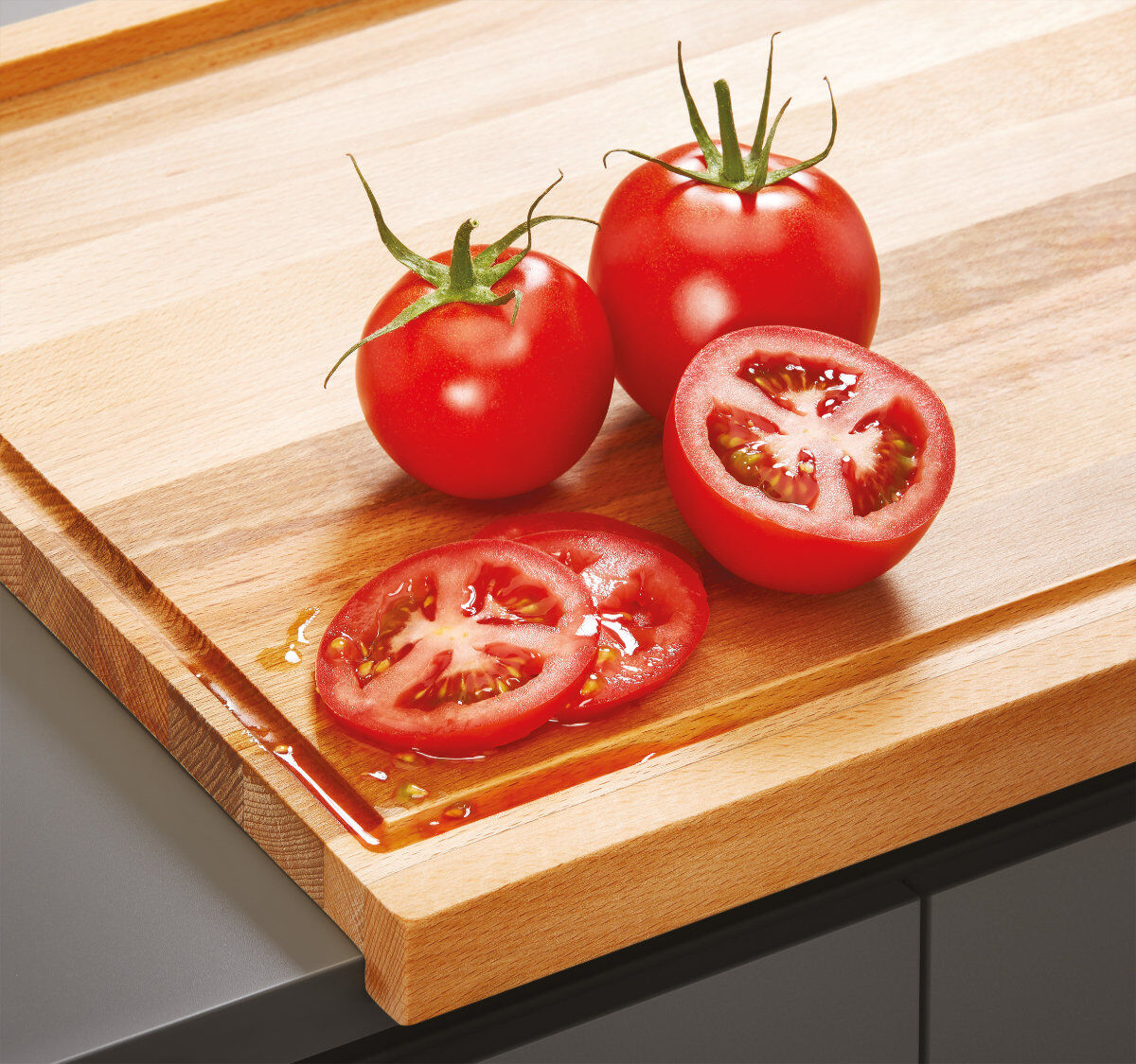 METALTEX 561035000 Backbrett/Schneidbrett 35x35x2 cm aus Buchenholz, beidseitig verwendbar