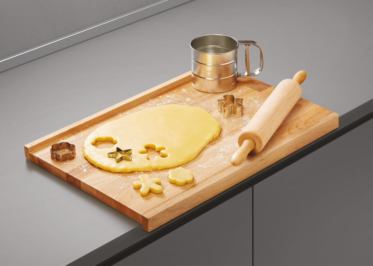 METALTEX 561055000 Backbrett/Schneidbrett 55x35x2 cm aus Buchenholz, beidseitig verwendbar