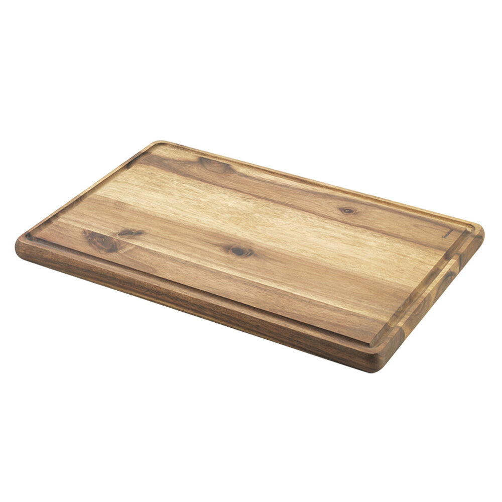 METALTEX 561308000 Schneidebrett 39 x 26 x 2 cm mit Saftrille aus Akazienholz / Schneidbrett