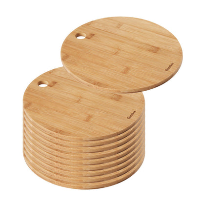 10er SET METALTEX 569067010 Schneidebrett Ø 25 cm x 1,0 cm Bambus / Schneidbrett / Schneidebrett Holz