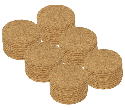 60er SET METALTEX 569832010 Glasuntersetzer, Ø 9 x 0,5 cm / Kork Untersetzer