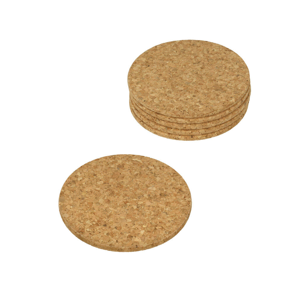 METALTEX 569832010 Glasuntersetzer 6er Set, Ø 9 x 0,5 cm / Kork Untersetzer