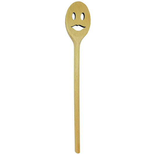 METALTEX 570312000 Kochlöffel oval 30 cm MRS. aus Buchenholz mit Gesicht Frau / Backzubehör / Kochzubehör