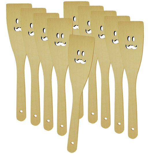 10er SET METALTEX 570314000 Pfannenwender 30 cm MR. aus Buchenholz mit Gesicht Mann / Wender