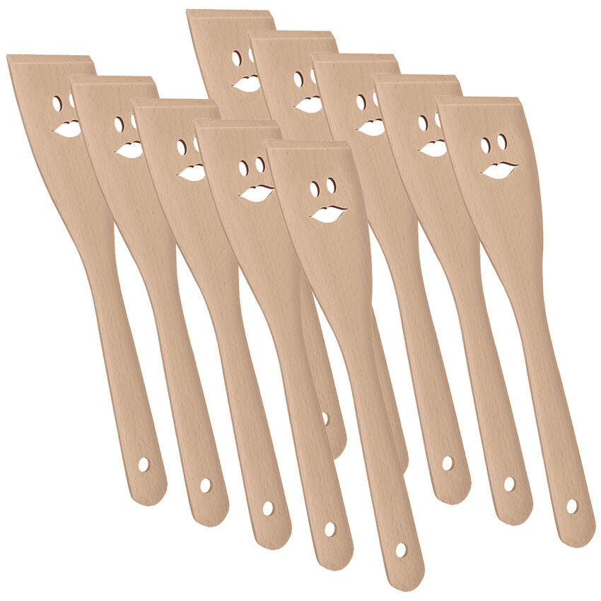 10er SET METALTEX 570316000 Pfannenwender 30 cm MRS. aus Buchenholz mit Gesicht Frau / Wender