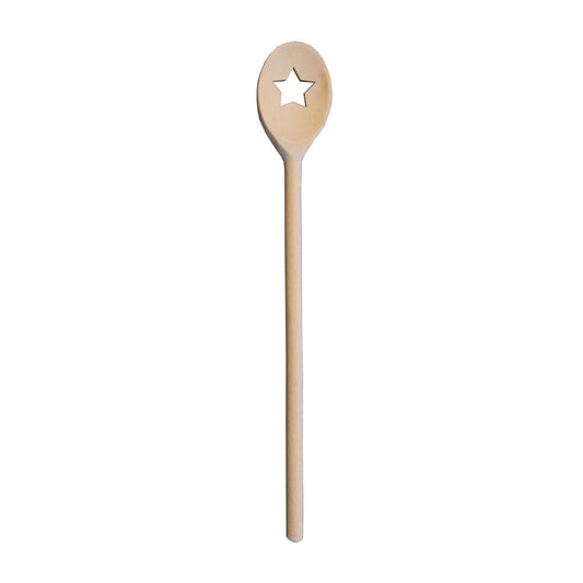 METALTEX 570320000 Kochlöffel oval 30 cm aus Buchenholz, Motiv Stern / Backzubehör / Kochzubehör