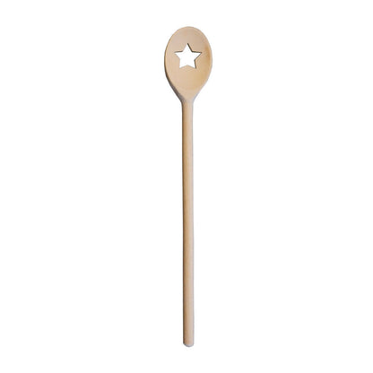 10er SET METALTEX 570320000 Kochlöffel oval 30 cm aus Buchenholz, Motiv Stern / Backzubehör / Kochzubehör