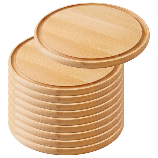 10er SET METALTEX 580058000 Schneidebrett Ø 25 cm mit Saftrille aus Buchenholz / Schneidbrett