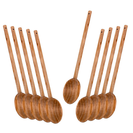 10er SET METALTEX 580602010 Kochlöffel oval 30 cm aus Olivenholz