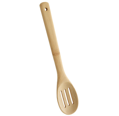 10er SET METALTEX -Bamboo Line- Servierlöffel geschlitzt aus Bambusholz / Holzbesteck / Bambus