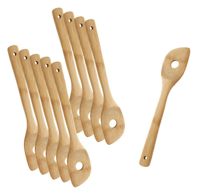 10er SET METALTEX -Bamboo Line- Kochlöffel gelocht aus Bambusholz / Holzbesteck / Bambus