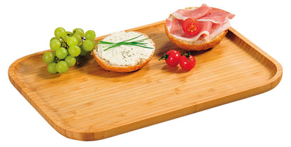 KESPER Servierbrett aus Bambus mit hochgezogenem Rand / Vesperbrett / Brotzeitbrett