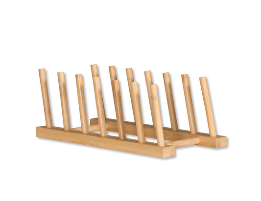 KESPER 58293 Tellerständer aus Bambus, 25 x 14 x 8 cm, geeignet für 6 Teller oder Brettchen / Tellerhalter