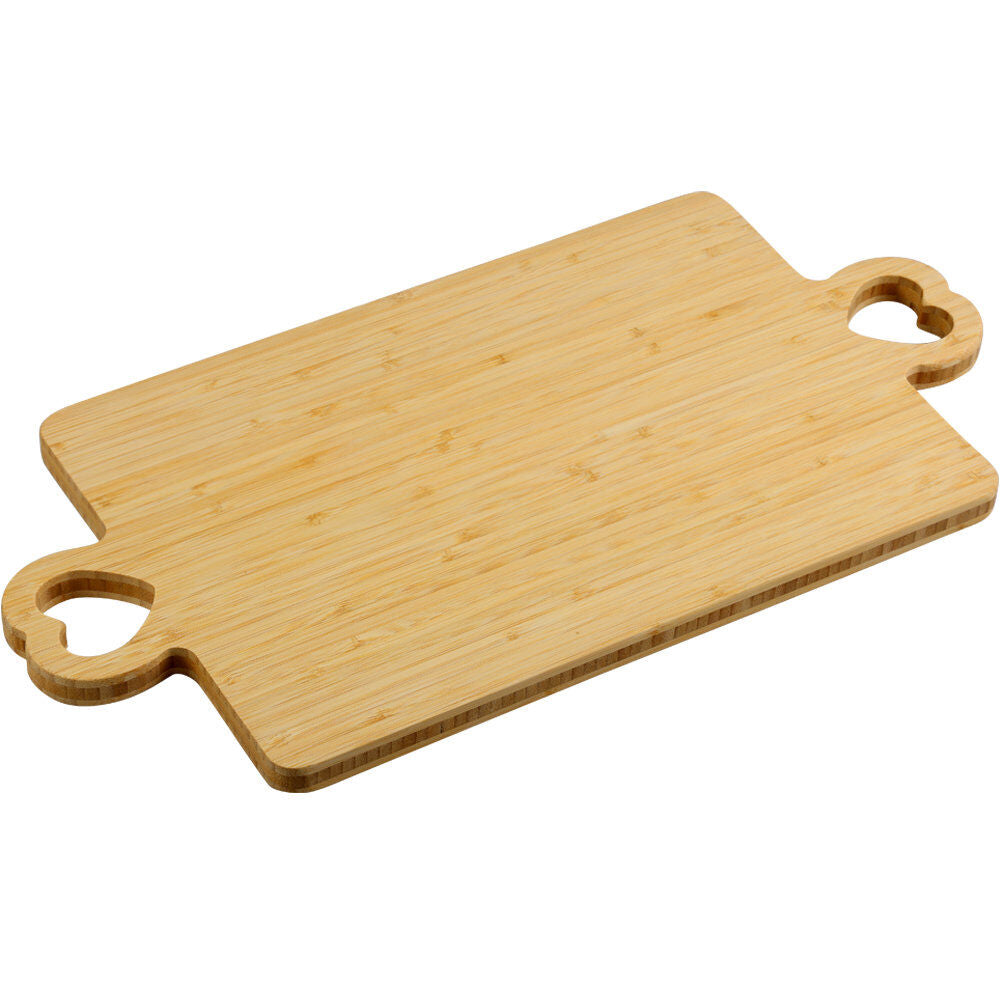 KESPER 58497 Schneidebrett mit Herzgriffen, Bambus FSC, 50 x 25 x 1,8 cm