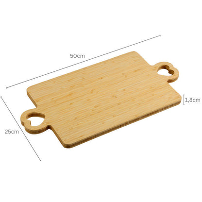 KESPER 58497 Schneidebrett mit Herzgriffen, Bambus FSC, 50 x 25 x 1,8 cm