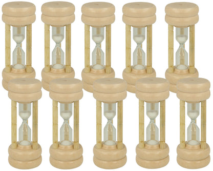 10er SET METALTEX 585503010 Sanduhr für 3 Minuten, Gummibaum/Glas