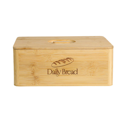 KESPER 58583 Brotkasten, Bambus, FSC, 33 x 20 x 12,7 cm / Brotbox mit Deckel / intergriertes Schneidebrett