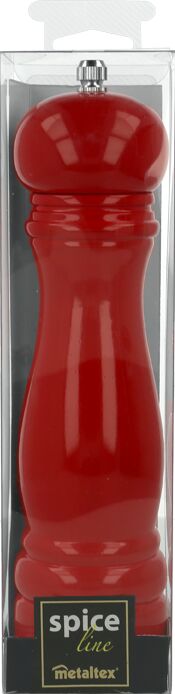 METALTEX 586044041 Pfeffermühle 22 cm in Rot lackiert, Holz