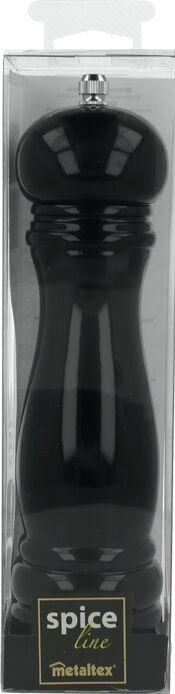 METALTEX 586045038 Pfeffermühle 22 cm in Schwarz lackiert, Holz