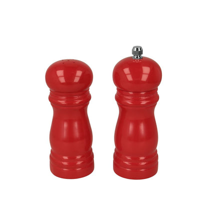 METALTEX 586046041 Pfeffermühle - Salzstreuer Set 13 cm in Rot lackiert, Holz