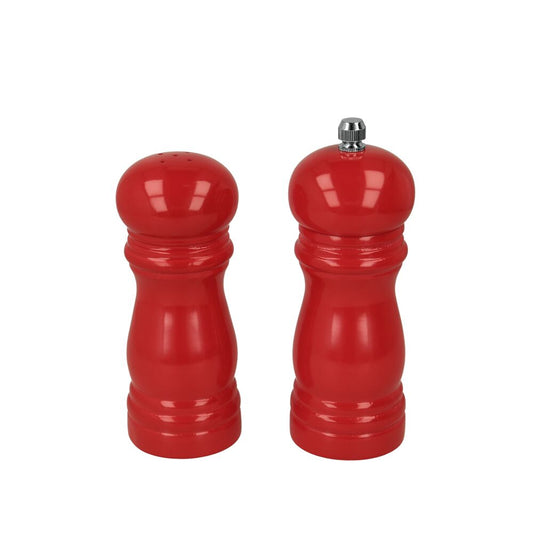 METALTEX 586046041 Pfeffermühle - Salzstreuer Set 13 cm in Rot lackiert, Holz